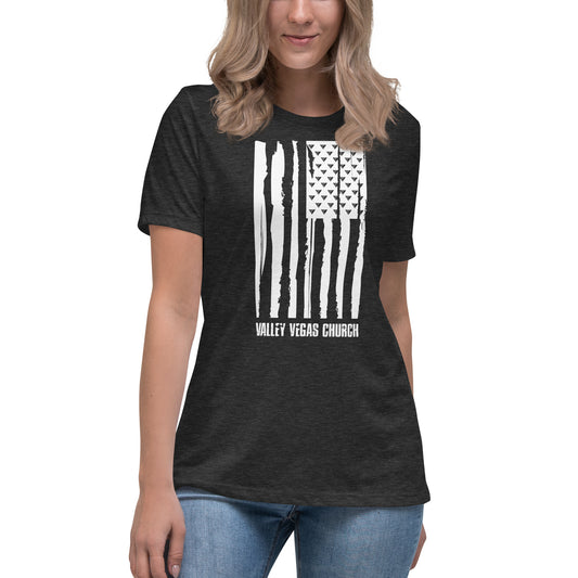Women's Ministry Grunge Flag T-Shirt (WL)