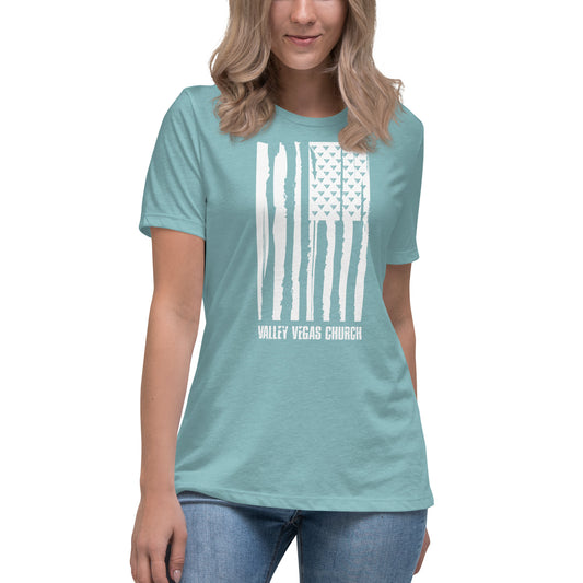 Women's Ministry Grunge Flag T-Shirt (WL)