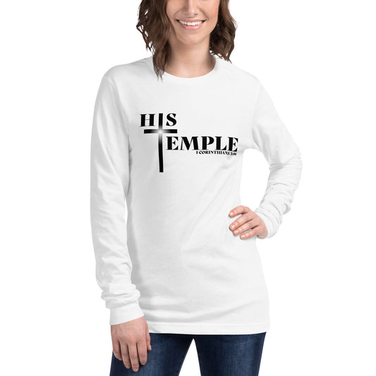 His Temple (Light) // 1 Cor 3:16 // Unisex Long Sleeve Tee