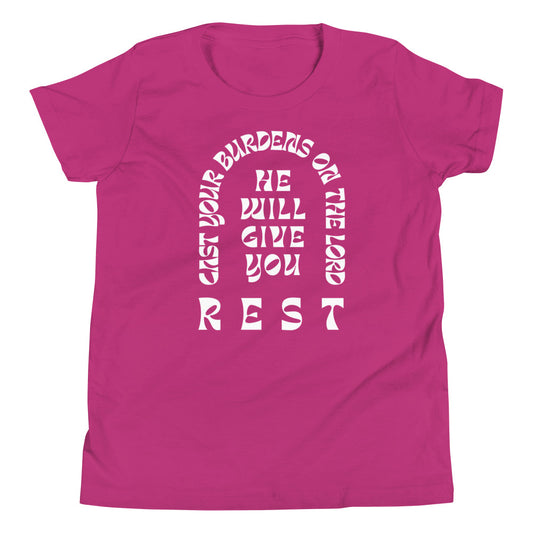 REST (Dark) // Matthew 11:28 // YOUTH T-Shirt